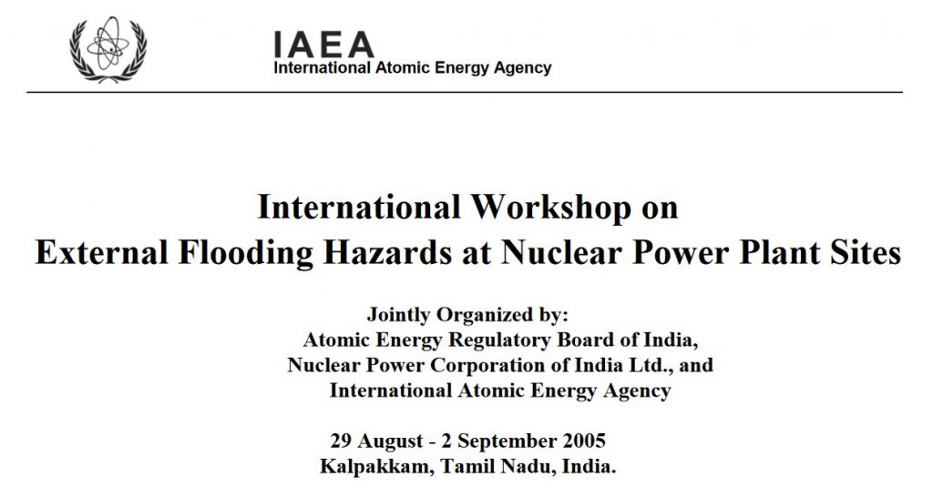 国際原子力機関（IAEA）が2005年8月にインドのマドラス原発で開いた津波ワークショプ。日本からは、地元インドに次ぐ10人が参加。これを契機に、国内でも津波対策の検討が本格化した。